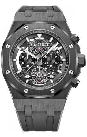 Review Replica Audemars Piguet Royal Oak 26343CE.OO.D002CA.01 Tourbillon Chronograph Openworked 44 mm watch - Click Image to Close